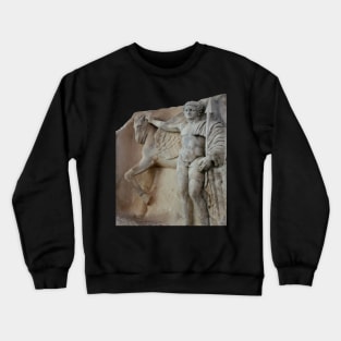 Mythical Horse Creature Ancient Statue Aphrodisias Cut Out Crewneck Sweatshirt